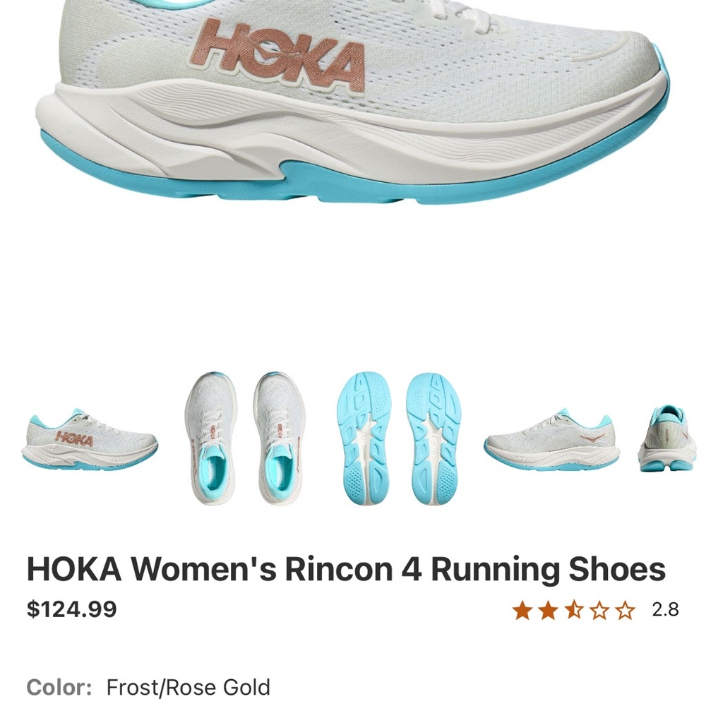 Hoka White and Blue Athletic Shoes Lightweight Cushioned Design
